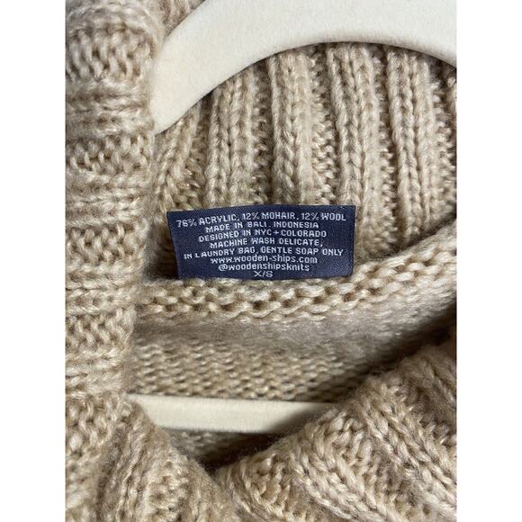 Wooden Ships Paola Buendia Pullover Sweater‎ Chunky Knit Cowl Neck Wool Camel XS - Picture 4 of 4